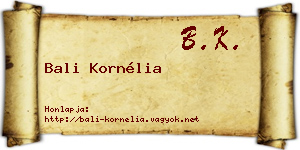 Bali Kornélia névjegykártya